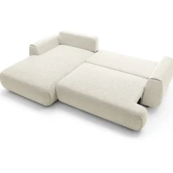 Divano letto angolare sinistra 3 posti 270x167cm tessuto bianco Cloudify