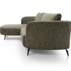 Divano letto angolare sinistra 3 posti 260x180cm tessuto bouclè verde Repose