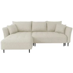Divano letto angolare sinistro 3 posti 276x158cm tessuto beige Angle