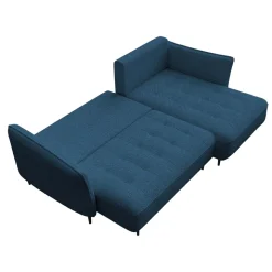 Divano letto angolare sinistro 3 posti 276x158cm tessuto blu Angle