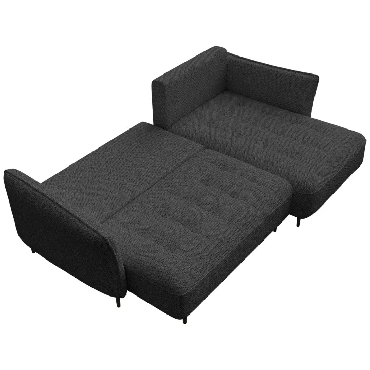 Divano letto angolare sinistro 3 posti 276x158cm tessuto grigio antracite Angle