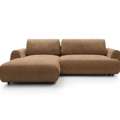 Divano letto angolare sinistra 3 posti 270x167cm tessuto arancio Cloudify