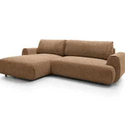 Divano letto angolare sinistra 3 posti 270x167cm tessuto arancio Cloudify