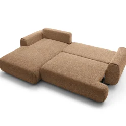 Divano letto angolare sinistra 3 posti 270x167cm tessuto arancio Cloudify