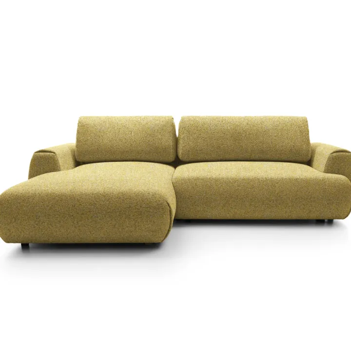 Divano letto angolare sinistra 3 posti 270x167cm tessuto giallo Cloudify