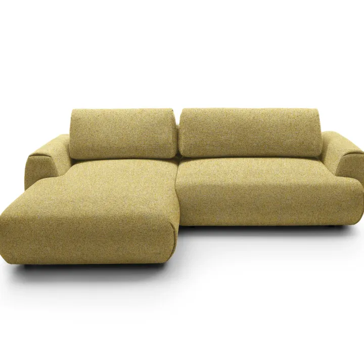 Divano letto angolare sinistra 3 posti 270x167cm tessuto giallo Cloudify