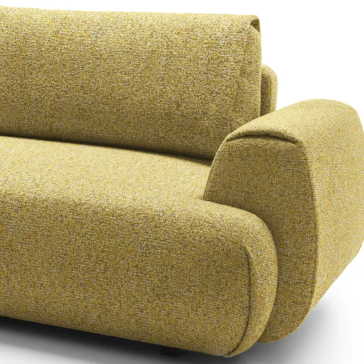 Divano letto angolare sinistra 3 posti 270x167cm tessuto giallo Cloudify