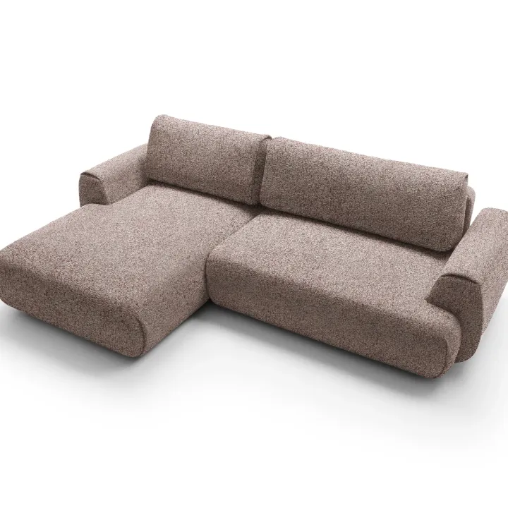 Divano letto angolare sinistra 3 posti 270x167cm tessuto rosa Cloudify