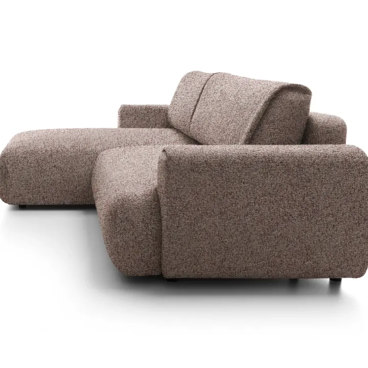 Divano letto angolare sinistra 3 posti 270x167cm tessuto rosa Cloudify