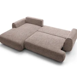 Divano letto angolare sinistra 3 posti 270x167cm tessuto rosa Cloudify