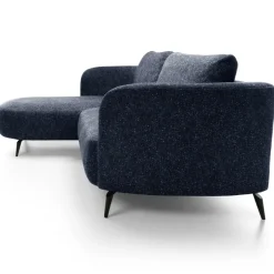 Divano letto angolare sinistra 3 posti 260x180cm tessuto bouclè blu Repose