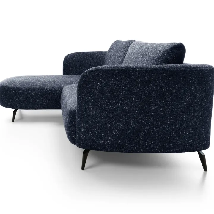 Divano letto angolare sinistra 3 posti 260x180cm tessuto bouclè blu Repose