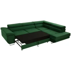 Divano letto angolare sinistra imbottito 274x203cm verde Bormio