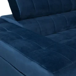 Divano letto angolare sinistra 5 posti 271x203cm blu Canosio