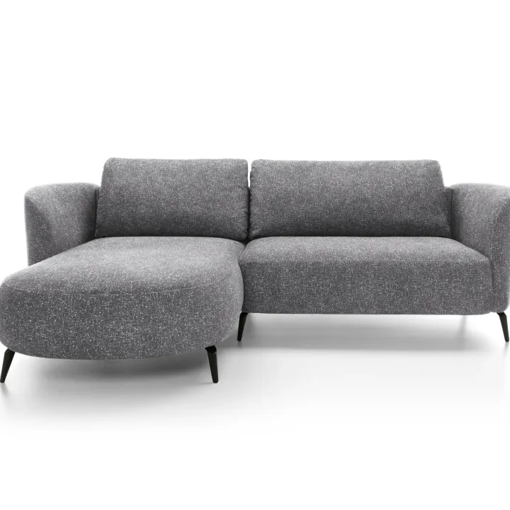 Divano letto angolare sinistra 3 posti 260x180cm tessuto bouclè grigio Repose