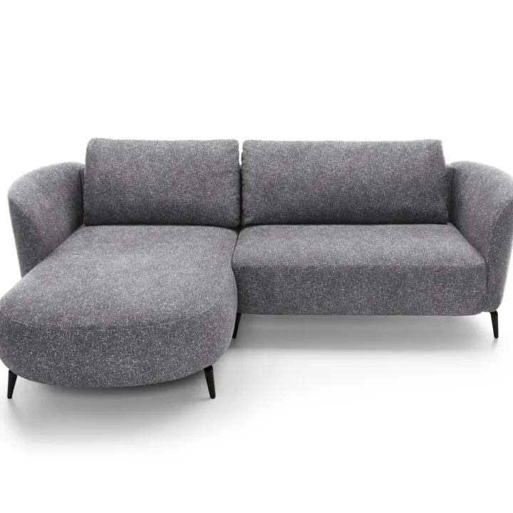 Divano letto angolare sinistra 3 posti 260x180cm tessuto bouclè grigio Repose