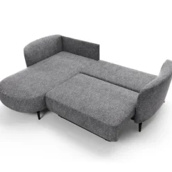 Divano letto angolare sinistra 3 posti 260x180cm tessuto bouclè grigio Repose