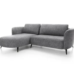 Divano letto angolare sinistra 3 posti 260x180cm tessuto bouclè grigio Repose