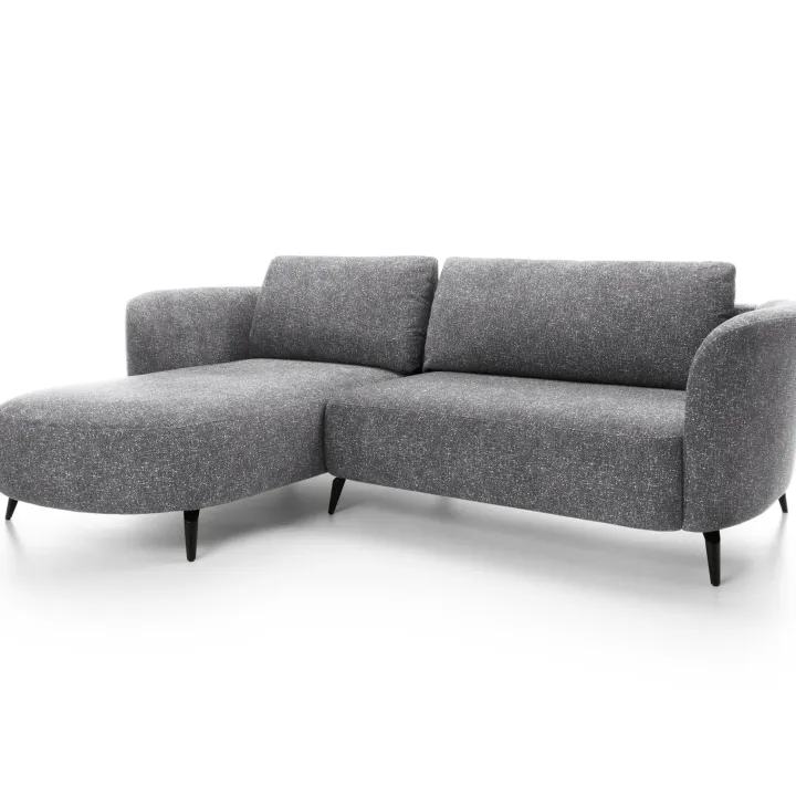 Divano letto angolare sinistra 3 posti 260x180cm tessuto bouclè grigio Repose