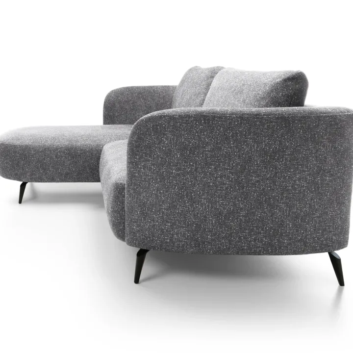 Divano letto angolare sinistra 3 posti 260x180cm tessuto bouclè grigio Repose