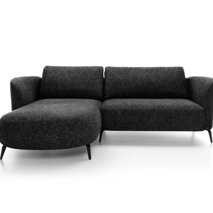 Divano letto angolare sinistra 3 posti 260x180cm tessuto bouclè antracite Repose