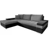 Divano letto matrimoniale angolare reversibile 3 posti 274cm grigio nero Apollina