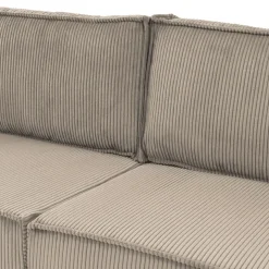 Divano letto matrimoniale 3 posti 245x90cm velluto a coste tortora Ploffy