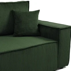 Divano letto matrimoniale 3 posti 245x90cm velluto a coste verde Ploffy