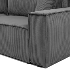 Divano letto matrimoniale 3 posti 245x90cm velluto a coste grigio antracite Ploffy