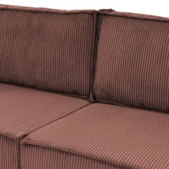 Divano letto matrimoniale 3 posti 245x90cm velluto a coste rosa Ploffy
