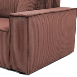 Divano letto matrimoniale 3 posti 245x90cm velluto a coste rosa Ploffy
