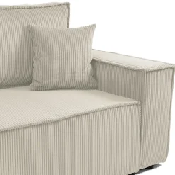 Divano letto matrimoniale 3 posti 245x90cm velluto a coste beige Ploffy