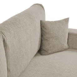 Divano letto matrimoniale 3 posti 248x90cm velluto a coste tortora Slurp