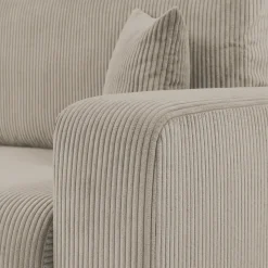 Divano letto matrimoniale 3 posti 248x90cm velluto a coste tortora Slurp