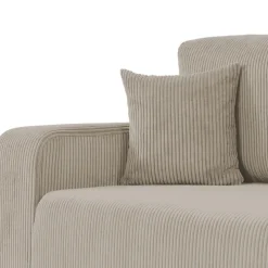 Divano letto matrimoniale 3 posti 248x90cm velluto a coste tortora Slurp