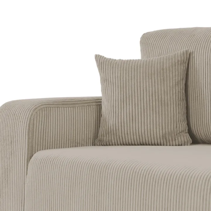 Divano letto matrimoniale 3 posti 248x90cm velluto a coste tortora Slurp