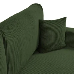 Divano letto matrimoniale 3 posti 248x90cm velluto a coste verde Slurp