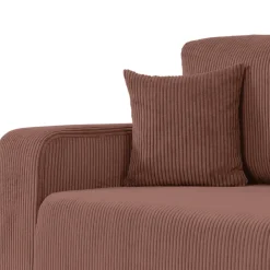 Divano letto matrimoniale 3 posti 248x90cm velluto a coste rosa Slurp