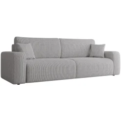 Divano letto matrimoniale 3 posti 248x90cm velluto a coste grigio Slurp