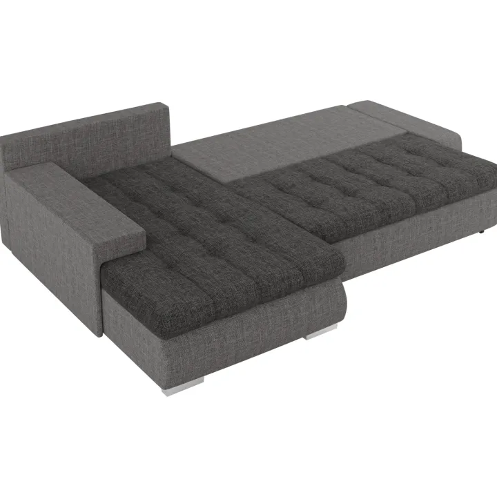 Divano letto matrimoniale reversibile 3 posti 265cm grigio chiaro e scuro Bette