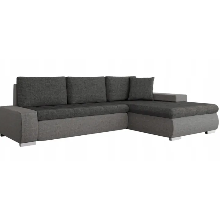 Divano letto matrimoniale reversibile 3 posti 265cm grigio chiaro e scuro Bette