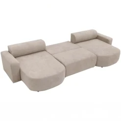 Divano letto panoramico 5 posti 354x150 cm beige cashmere Noum