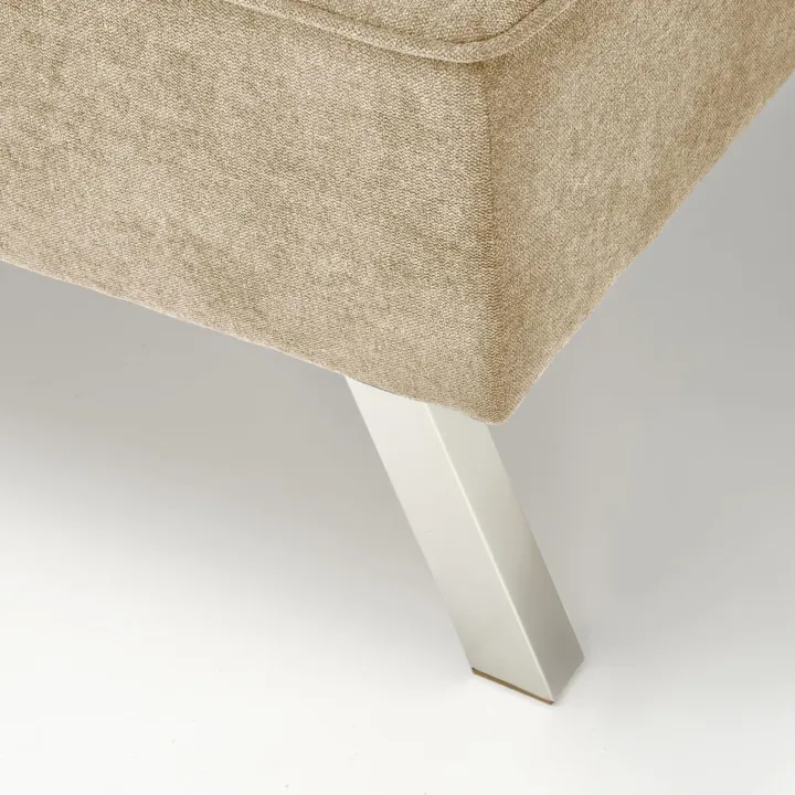 Divano letto pieghevole 173x83cm 3 posti moderno in tessuto beige Veliero