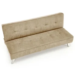 Divano letto pieghevole 173x83cm 3 posti moderno in tessuto beige Veliero
