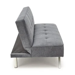 Divano letto pieghevole 173x83cm 3 posti moderno in tessuto grigio Veliero