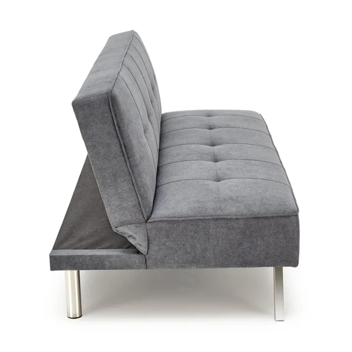 Divano letto pieghevole 173x83cm 3 posti moderno in tessuto grigio Veliero