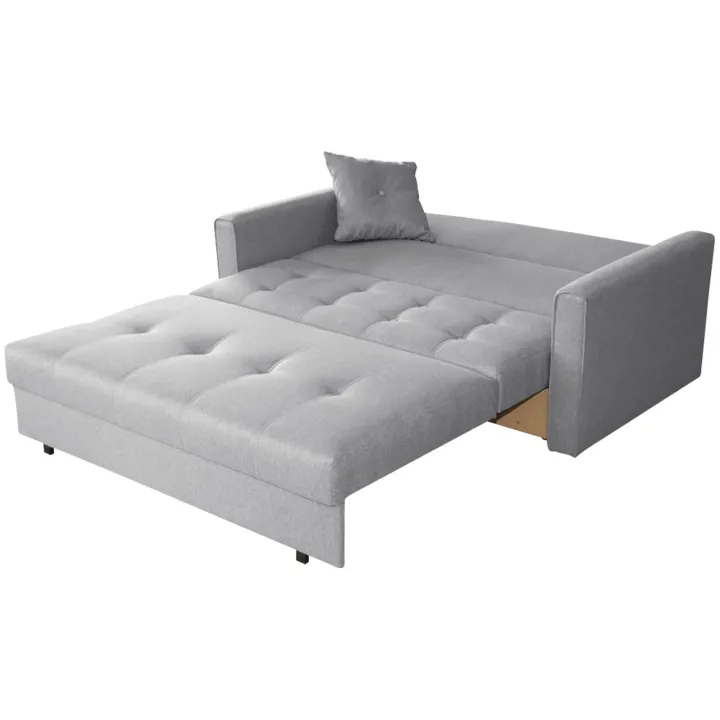Divano letto 3 posti 153cm imbottito in tessuto grigio Isidore