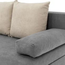 Divano letto 3 posti 192cm pieghevole matrimoniale grigio beige Titus