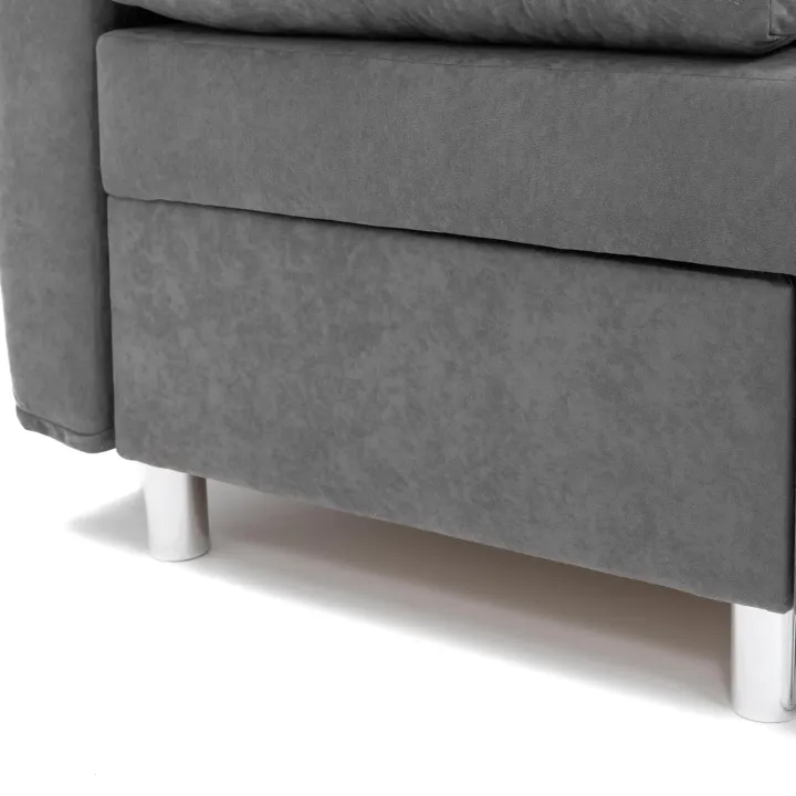 Divano letto 3 posti 192cm pieghevole matrimoniale grigio beige Titus