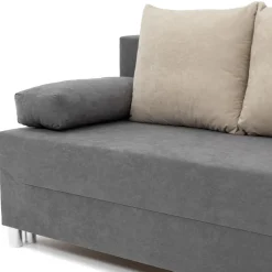 Divano letto 3 posti 192cm pieghevole matrimoniale grigio beige Titus
